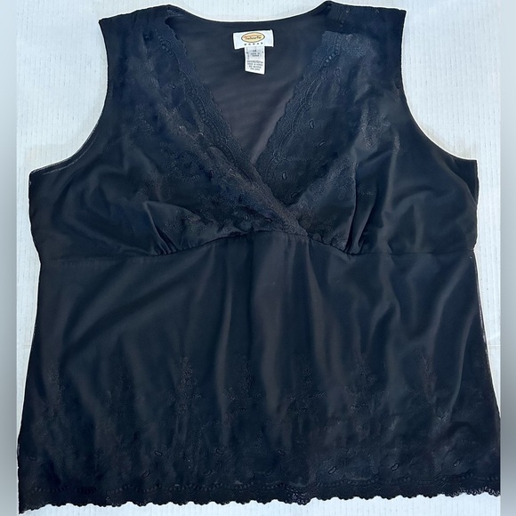 Talbots Womens Black Blouse Shirt Top Lace Size 1X Sleeveless V-Neck NWT - Picture 8 of 14